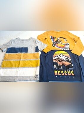 OshKosh Boys Size 7 Shirt Bundle 3pc Long Sleeve & Short Sleeve